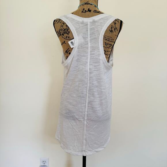 Banana Republic Womens Sun Sand Sail White Cotton Racerback Tank Top Large NEW - Picture 5 of 11